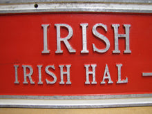 Load image into Gallery viewer, IRISH ERLA Racehorse Barn Stall Sign Racing Horse IRISH HAL - ERLAWAY
