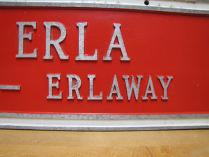 IRISH ERLA Racehorse Barn Stall Sign Racing Horse IRISH HAL - ERLAWAY