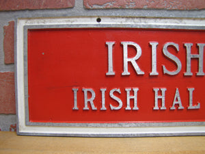 IRISH ERLA Racehorse Barn Stall Sign Racing Horse IRISH HAL - ERLAWAY