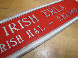 IRISH ERLA Racehorse Barn Stall Sign Racing Horse IRISH HAL - ERLAWAY