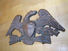 Load image into Gallery viewer, Eagle Old Decorative Arts Bronze Wash Cast Iron Bird Shield Arrows Sign Plaque
