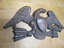 Load image into Gallery viewer, Eagle Old Decorative Arts Bronze Wash Cast Iron Bird Shield Arrows Sign Plaque
