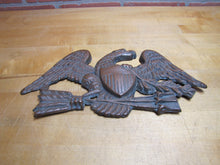 Load image into Gallery viewer, Eagle Old Decorative Arts Bronze Wash Cast Iron Bird Shield Arrows Sign Plaque
