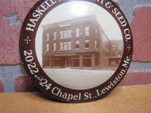 Load image into Gallery viewer, HASKELL IMPLEMENT &amp; SEED CO LEWISTON MAINE Original Old Advertising Sign Mirror
