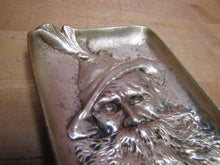 Load image into Gallery viewer, Bearded Gentleman Feather in Hat Antique Brass Tray Ashtray Card Cigar Tip Ring
