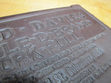 Load image into Gallery viewer, DAVID DAVIES DOUBLE D BRAND PORK ROLL Columbus Ohio Old Advertising Panel Sign
