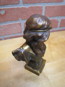 HILDA Antique Art Nouveau Beautiful Maiden Decorative Arts Statue Bust