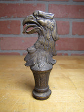 Load image into Gallery viewer, EAGLE Old Brass Decorative Arts Figural Birds Head Tongue Out Feathers Finial
