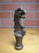 Load image into Gallery viewer, EAGLE Old Brass Decorative Arts Figural Birds Head Tongue Out Feathers Finial
