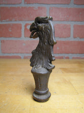 Load image into Gallery viewer, EAGLE Old Brass Decorative Arts Figural Birds Head Tongue Out Feathers Finial
