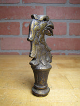 Load image into Gallery viewer, EAGLE Old Brass Decorative Arts Figural Birds Head Tongue Out Feathers Finial
