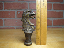 Load image into Gallery viewer, EAGLE Old Brass Decorative Arts Figural Birds Head Tongue Out Feathers Finial
