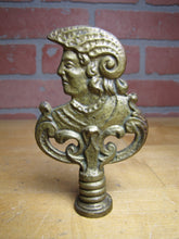 Load image into Gallery viewer, Gladiator Warrior Mans Bust Old Brass Decorative Arts Figural Finial Hardware

