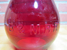 Load image into Gallery viewer, B&amp;M RR BOSTON MAINE Railroad Lantern Light Lamp Deep Red Embossed Glass Globe
