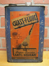 Load image into Gallery viewer, CHASS-I-LUBE SUPER-SERVICE ANTI-SQUEAK Original Old Oil Can KANT RUST RAHWAY NJ
