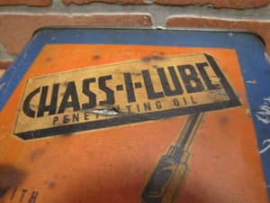 CHASS-I-LUBE SUPER-SERVICE ANTI-SQUEAK Original Old Oil Can KANT RUST RAHWAY NJ