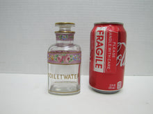 Load image into Gallery viewer, TOILET WATER Antique Perfume Glass Bottle Hand Painted Ornate Detailing Flowers
