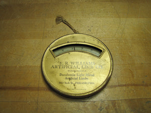 WILLIAMS ARTIFICIAL LIMB Co PHILADELPHIA Original Old Advertising Thermometer