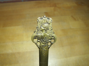 Art Nouveau Lovely Maiden Letter Opener Page Turner High Relief Bronze Brass