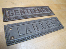 Load image into Gallery viewer, GENTLEMEN &amp; LADIES Vintage Brass Signs Restroom Gas Station Diner Bar Pub Tavern
