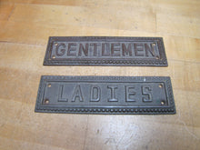 Load image into Gallery viewer, GENTLEMEN &amp; LADIES Vintage Brass Signs Restroom Gas Station Diner Bar Pub Tavern
