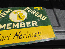 Load image into Gallery viewer, MICHIGAN FARM BUREAU MEMBER AFBF Original Old Advertising Sign Earl Hartman
