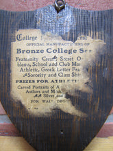 Load image into Gallery viewer, DARTMUTH College Original Old Bronze Medallion Wooden Plaque Crest Ornate
