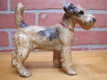 Load image into Gallery viewer, WIRE FOX TERRIER PUP Antique Cast Iron Dog Doorstop Decorative Art Statue
