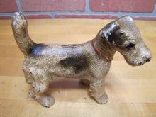 Load image into Gallery viewer, WIRE FOX TERRIER PUP Antique Cast Iron Dog Doorstop Decorative Art Statue
