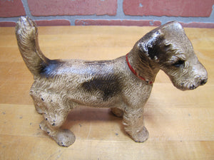 WIRE FOX TERRIER PUP Antique Cast Iron Dog Doorstop Decorative Art Statue