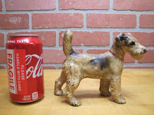 Load image into Gallery viewer, WIRE FOX TERRIER PUP Antique Cast Iron Dog Doorstop Decorative Art Statue
