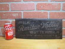 Load image into Gallery viewer, RARITAN VALLEY FARMS MILK BUTTERMILK DAIRY PRODUCTS Orig Old Advertising Sign
