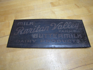 RARITAN VALLEY FARMS MILK BUTTERMILK DAIRY PRODUCTS Orig Old Advertising Sign