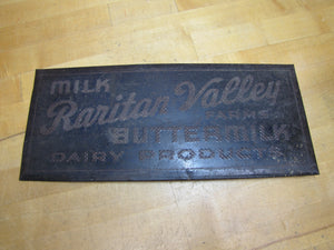 RARITAN VALLEY FARMS MILK BUTTERMILK DAIRY PRODUCTS Orig Old Advertising Sign