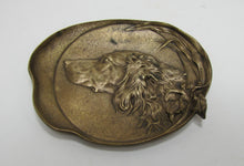 Load image into Gallery viewer, Hunting Dog in Brush Antique Bronze Decorative Arts High Relief Tray Ornate
