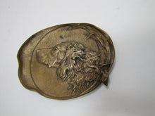 Load image into Gallery viewer, Hunting Dog in Brush Antique Bronze Decorative Arts High Relief Tray Ornate
