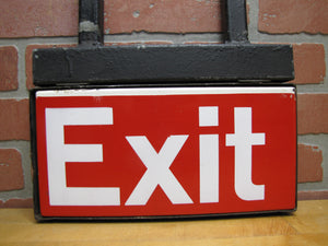 EXIT 6 Double Sided Porcelain Sign Subway Railroad Train Station Transportation