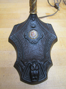 HARVARD UNIVERSITY WISE OLD OWL ROBERT SCHWARTZ & BRO NY USA Antique Desk Lamp