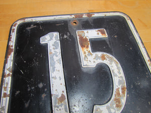 15 Original Old Embossed Steel Sign Industrial Shop MPH Safety Marker Patina