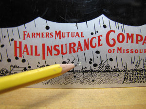 FARMERS MUTUAL HAIL INSURANCE Co of MISSOURI Old Advertising Sign CROP HAIL FIRE