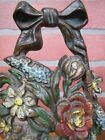 1930 CREATION Co MIXED FLOWERS WOVEN BASKET Bow Doorstop Decorative Art Statue