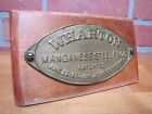 WHARTON MANGANESE STEEL FROG Pat 1901 Antique Nameplate Tag RR Equipment Sign