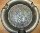 Woman Staff Shield Cross Antique Brass Cigar Ashtray High Relief Decorative Tray
