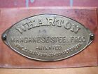 WHARTON MANGANESE STEEL FROG Pat 1901 Antique Nameplate Tag RR Equipment Sign
