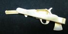 PISTOL SIX SHOOTER Vintage Brass Tie Tack Bar Ornate Figural Fine Detailing