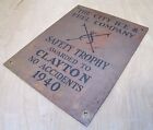 CITY ICE & FUEL COMPANY 1940 Bronze Sign Safety Trophy Award Plaque TONG PICKS