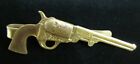 PISTOL SIX SHOOTER Vintage Brass Tie Tack Bar Ornate Figural Fine Detailing