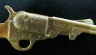 PISTOL SIX SHOOTER Vintage Brass Tie Tack Bar Ornate Figural Fine Detailing