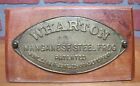 WHARTON MANGANESE STEEL FROG Pat 1901 Antique Nameplate Tag RR Equipment Sign