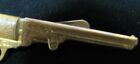 PISTOL SIX SHOOTER Vintage Brass Tie Tack Bar Ornate Figural Fine Detailing